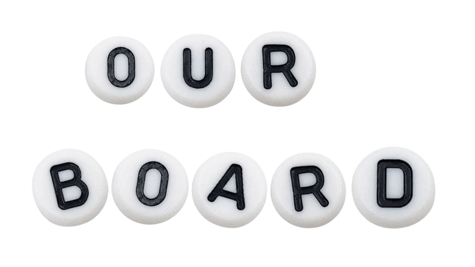 Our Board — letter beads